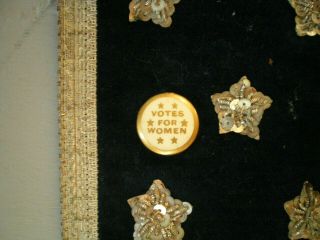 VOTES FOR WOMEN SUFFRAGE PARADE SASH PINS PATRIOTIC POLITICAL RED WHITE BLUE 3