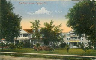 1910 Lucerne Hotel Orlando Florida Branch Roadside Postcard 7402