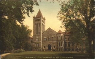 Library University Of Illinois Champaign Il Albertype Mailed C1910