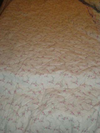 Rachel Ashwell Simply Shabby Chic QUEEN Pink Garden Rose Padded Quilt Reversible 2
