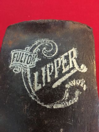 Single Bit Fulton Clipper Silver Steel Embossed Axe Hatchet