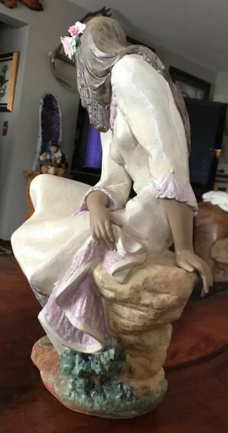 Large Lladro Gres Figurine SPRING INSPIRATION 2374 Lady Flowers 18” Tall 5