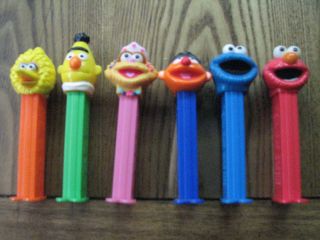 Sesame Street Complete Set (6) Elmo Big Bird Cookie Monster Zoe Bert Pez
