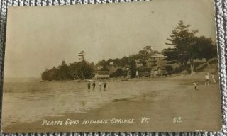 Highgate Springs,  Vt.  A 1914 Real Photo Of Platts Camp Beach Area