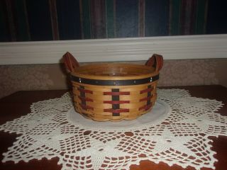 Longaberger 2003 Proudly American Button Basket & Protector