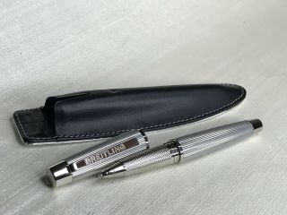 Rare Collectible Limited Edition Breitling Silver Ballpoint Pen,  Leather Case