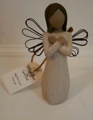 2003 Willow Tree “sign For Love” Figurative Angel Sculpture By Susan Lordi