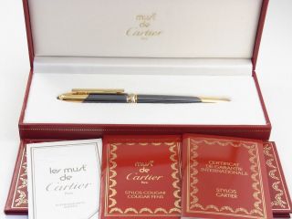 Cartier Cougar Gunmetal Gray And Gold Plated Ballpoint Pen