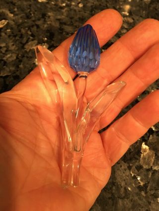 Estate Swarovski Crystal Blue Tulip 3 1/2” W/Original Box 2