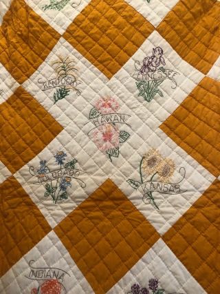 State Flowers Quilt - Hand Quilted 4