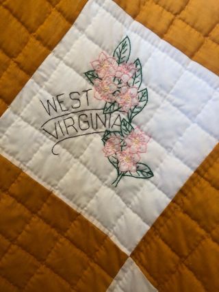 State Flowers Quilt - Hand Quilted 6