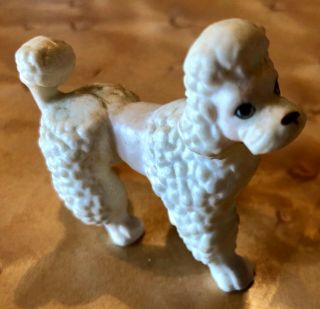 Vintage Bone China Miniature Poodle Dog Figurine:made In Japan