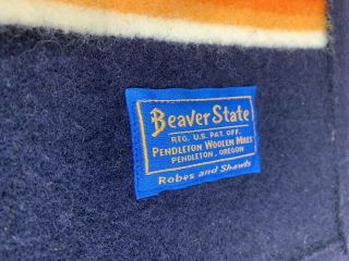 Pendleton Beaver State Wool Western Aztec Blue Orange Blanket 40.  5 X 27 2