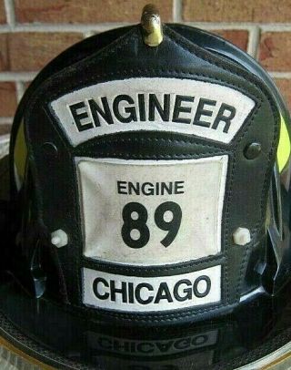 Chicago Fire Department Engine 89 Cairns & Bros Engineer Fire Helmet Solid