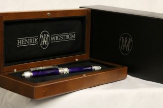 David Oscarson Limited Edition Henrik Wigstrom Purple Enamel Trophy Pen 057/128 7