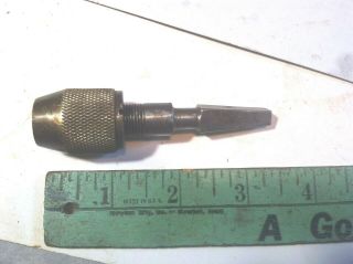 Vintage Rare Drill Chuck Brass And Iron,  (0 - 3/8 " Capacity) Taper Shank