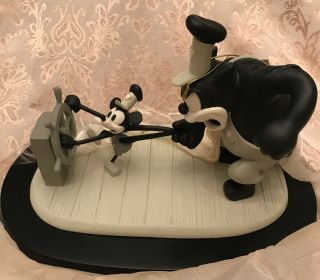 Art Of Disney Mickey Mouse And Pete Figurine Black And White Rare Collectible