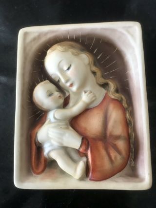 Vintage M.  J.  Hummel Mother And Child Wall Plaque No Marks