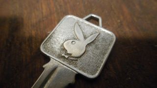 L4450 - Vintage 1960s RARE Authentic Early Playboy Club Key Hand Stamped 2