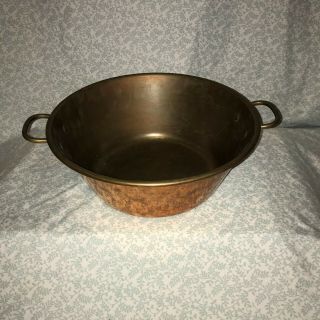 Vintage 14 " Copper Jam Pan Two Handled