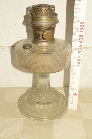 Antique Aladdin Nu - Type Model A Burner Colonial 104 Crystal Clear Glass Oil Lamp