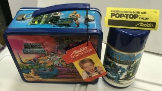 W/ Tags He - Man Masters Of The Universe Metal Lunch Box With Thermos 1984