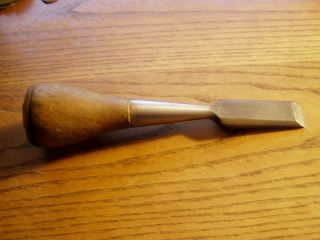 Vintage Witherby 3/4 " Socket Chisels With Wood & Leather Handle
