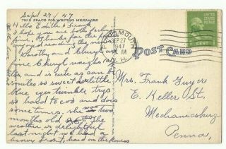 Vtg PC Prison Portsmouth NH Hampshire Posted 1947 Linen Postcard 2