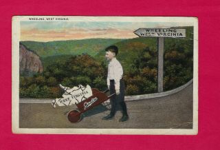 Wheeling,  Wv,  Postcard View Of A Gordon Childs Wheelbarrow,  Apr 22,  1922