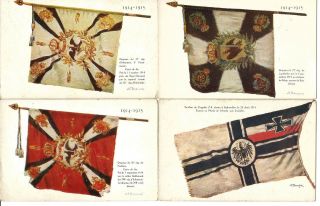 Ww1,  7 Postcards By Bouchor.  German Flags Taken By French Army.