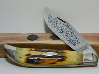 Case Xx Knife 1977 Blue Scroll Stag Clasp