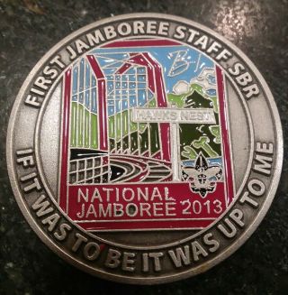 BSA NATIONAL JAMBOREE SUMMIT BECHTEL RESERVE 2013 SBR HAWKS NEST CHALLENGE COIN 2