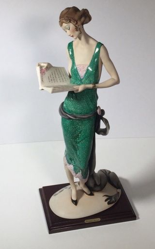 Giuseppe Armani Florence Porcelain Italy Limited Figurine Lady With Book