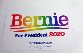 Bernie Sanders For President 2020 Campaign Rally Sign Poster Lgbtq Pride