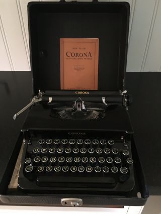 L C.  Smith Corona Standard Typewriter.  Portable In Case.