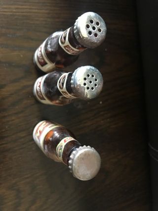 3 Vintage SCHLITZ Beer Bottles Salt and Pepper Shakers Miniature 4 