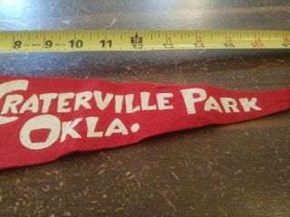 Vintage Craterville Park Oklahoma Pennant 17 