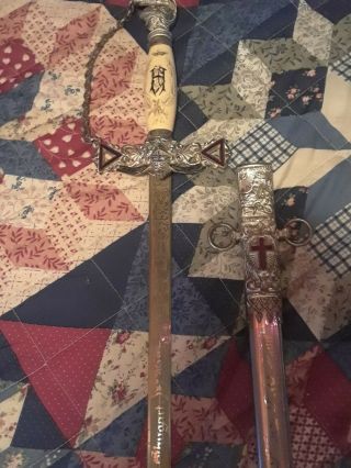 Masonic Named Antique Knights Templar Sword w/Scabbard - Henderson Ames Co. 3