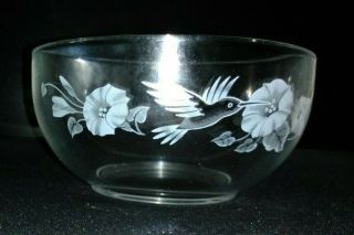 Avon Hummingbird 24 Crystal Cereal Bowl 5 - 1/4 " Diameter Rim - Vintage
