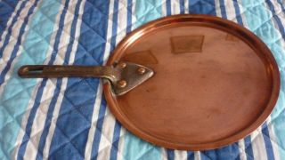 Antique Copper Lid Pan Cover Cast Iron Handle Vintage French 21 Cm/8.  26 - Inch
