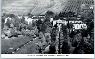 Bardstown,  Kentucky Postcard Nazareth College & Academy Aerial View Linen C1940s