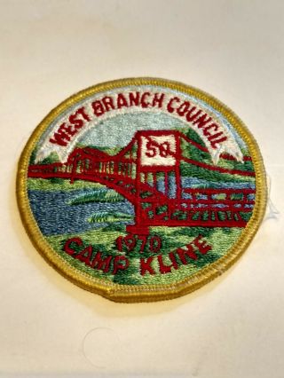 Boy Scout West Branch Council Susquehanna Camp Kline 1970 Patch S&h