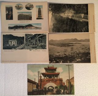 Vintage Group Of 5 Photo Postcards Hong Kong