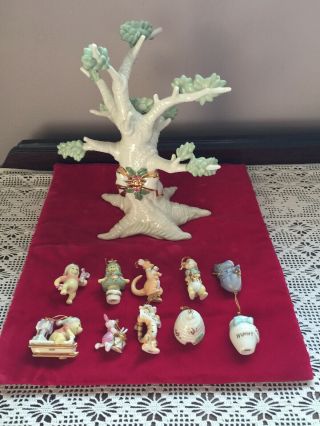 Disney Lenox The Hundred Acre Wood Ornament Tree,  10 Character Ornaments Pooh,