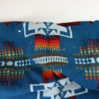 Vintage Pendleton Beaver State Aztec Blue Colorful 64x52 Blanket Rare 7