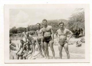 22 Vintage Photo Beefcake Swimsuit Soldier Boys Men Athlete Beach Snapshot Gay