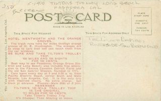 C - 1910 Long Beach Pasadena California Tilton ' s Trolley Postcard Van Ornum 7312 2