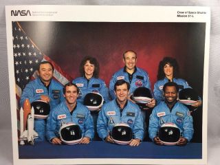 Official Nasa Space Shuttle Challenger Sts 51 - L Crew 8x10 Photo Fateful Mission
