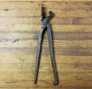 Rare Antique Blacksmith Tongs • Vintage Ironworking Tools Anvil Forge Vise ☆usa