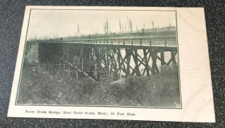 Early Postcard - Trout Creek Bridge Near Trout Creek,  Mt